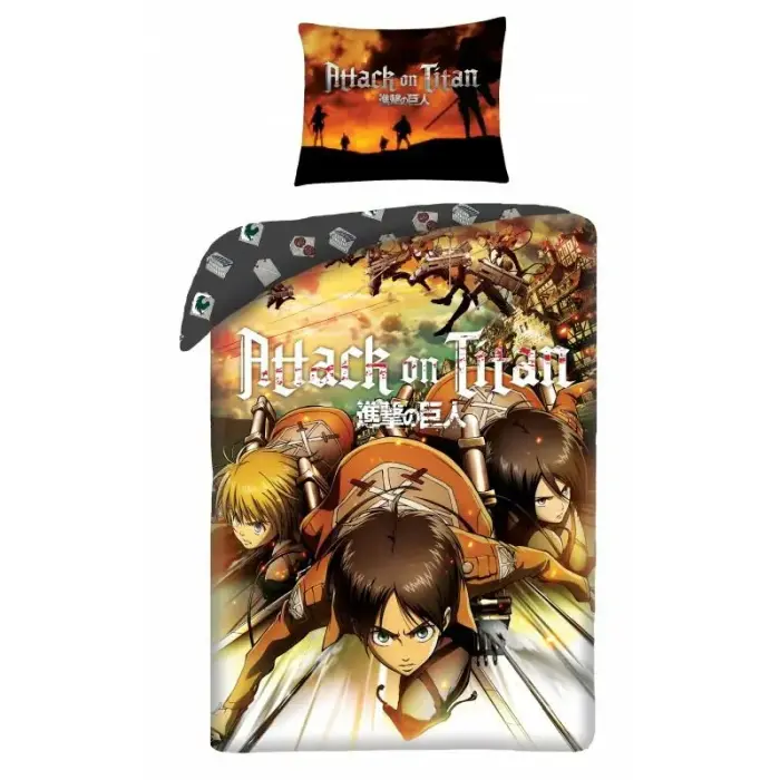 Halantex Attack on Titan kokvilnas gultas veļas komplekts 140x200 cm