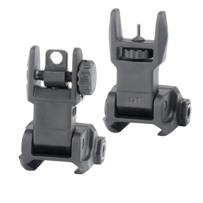 DLG Tactical Folding Sights High Profile Sight Set – Black – DLG-167