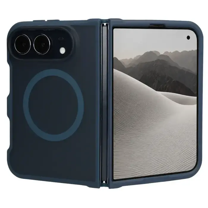 Liavec Cloudy Case for iPhone Duo with connected front and back frame navy blue
