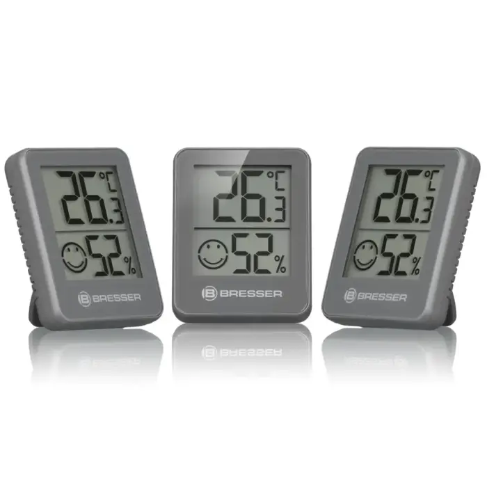 BRESSER Temeo Hygro Indicator 6-osaline termo-/hügromeetri komplekt, hall