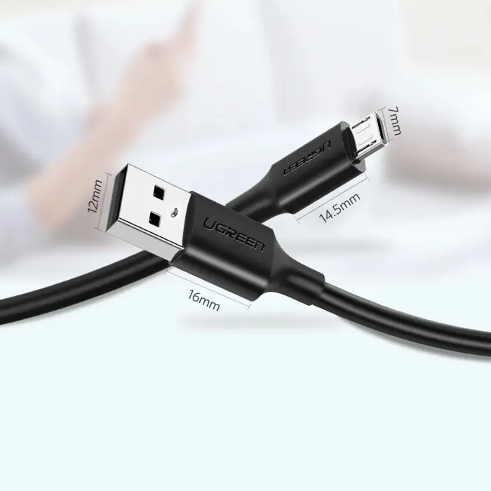 Kabel przewód micro USB - USB-A 25cm - czarny Foto 11
