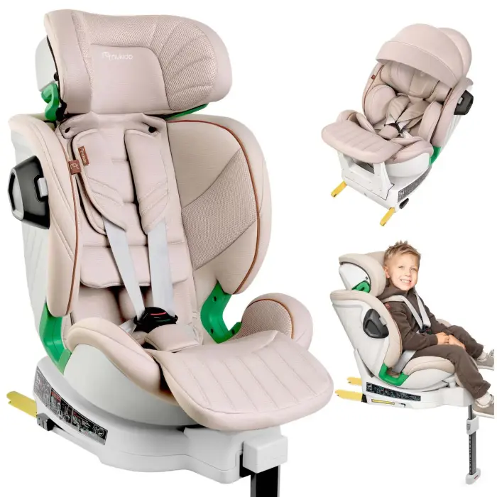Fotelik samochodowy obrotowy z nogą Nukido Shelly 0-12 lat I-Size ISOFIX