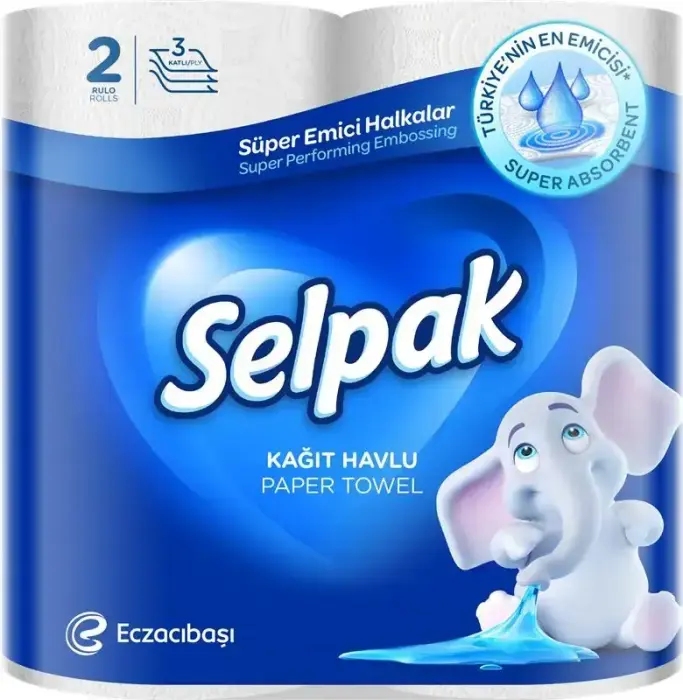 Paberrätikud SELPAK, 3-kihilised, 84 lehte rullis, 11.25 m, 2 rulli, valged reljeefiga