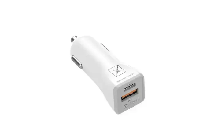MAXXIMUS MX Kappa 18W autolaadija, USB-A + USB-C, valge