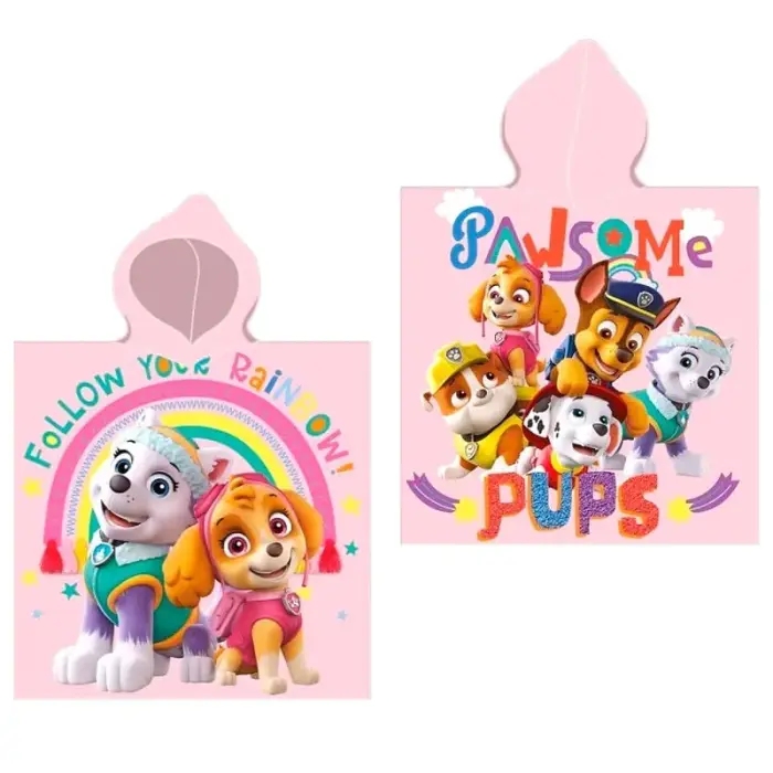 Paw Patrol medvilninis pončo rankšluostis