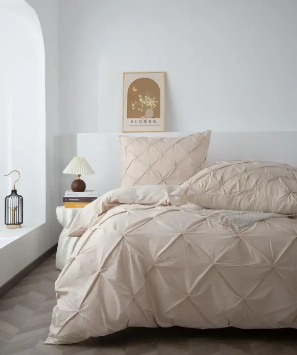 Satin bedding set Celeste 140x200 cm, light beige