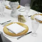 Chef table placemat, diameter 38 cm, white, round Photo