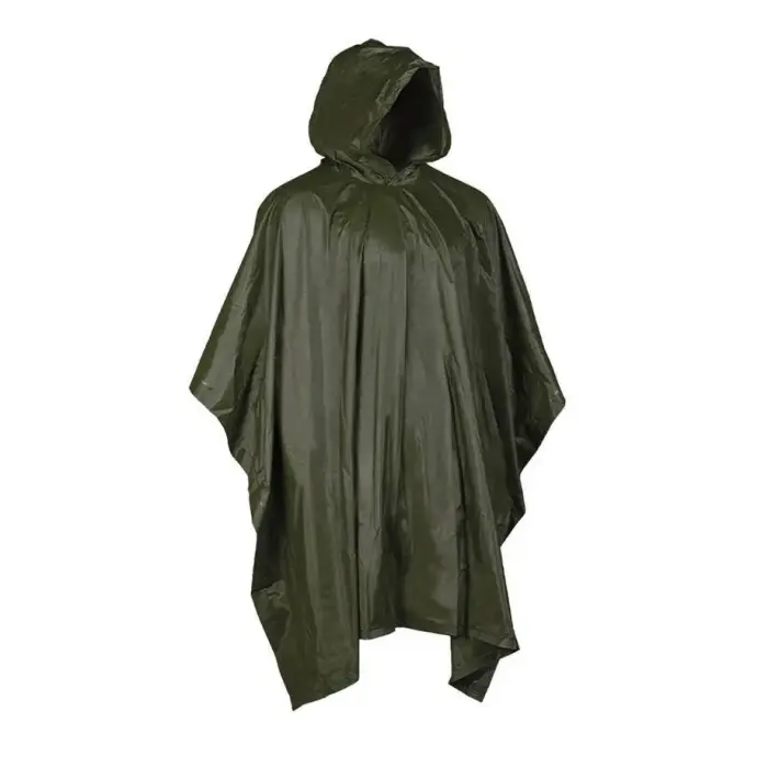 Mil-Tec Lightweight Rain Poncho – PVC – Olive