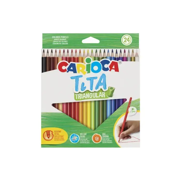 Colored pencils CARIOCA TITA, triangular, 24 pcs