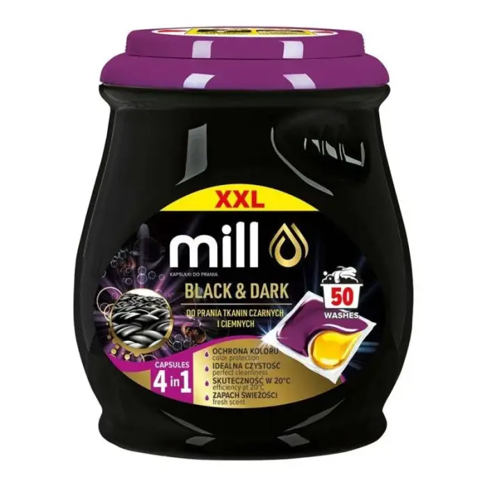 MILL Laundry Capsules for Black and Dark Fabrics, 50 pcs, 3K.S