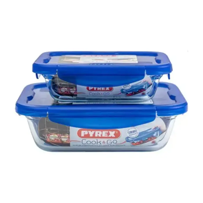 Pyrex Cook&Go Klaasist toidukarbid kaanega, 2 tk