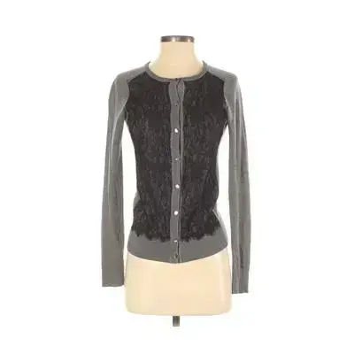 Ann Taylor Cardigan Sweater: Gray Solid Sweaters & Sweatshirts - Size X-Small