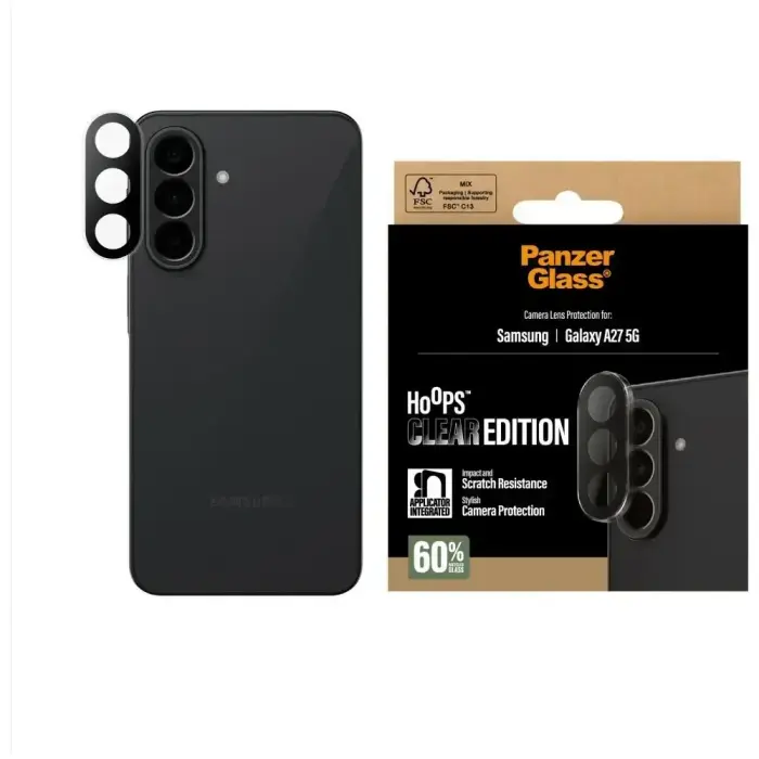 PanzerGlass Hoops Lens Protector rūdīta stikla kameras aizsargs Samsung Galaxy A27 caurspīdīgs