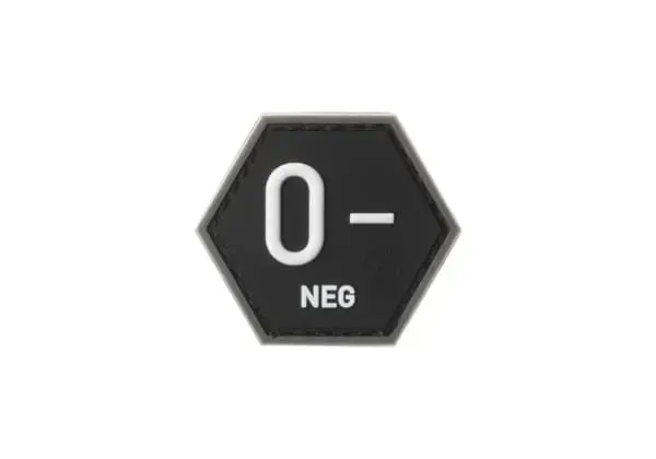 Bloodgroup Hexagon Rubber Patch 0 Neg
