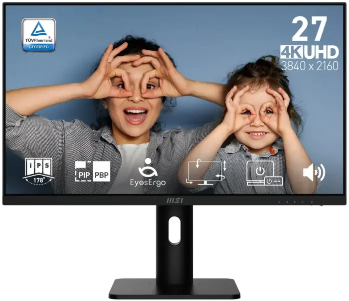 MSI PRO MP273UP E6/ 27"/ 3840x2160 / IPS/ 4ms/ 60Hz/ 300cd/m2/ 1000:1/ HDMI/ DP/ VESA/ чёрный