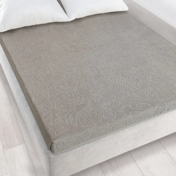 Terry flat sheet without elastic 175x220 cm, grey, Tulipan Zwoltex