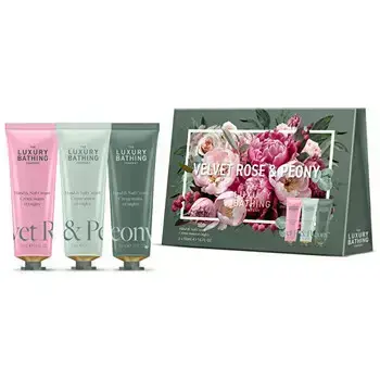 Grace Cole Rose & Peony Hand Cream Set ( Růže & Pivoňka ) - Dárková sada krémů na ruce ( 3 ks )