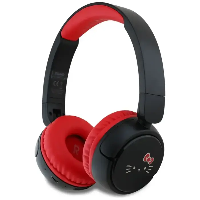 Hello Kitty Face Logo Bluetooth ant ausies ausinės – raudonos