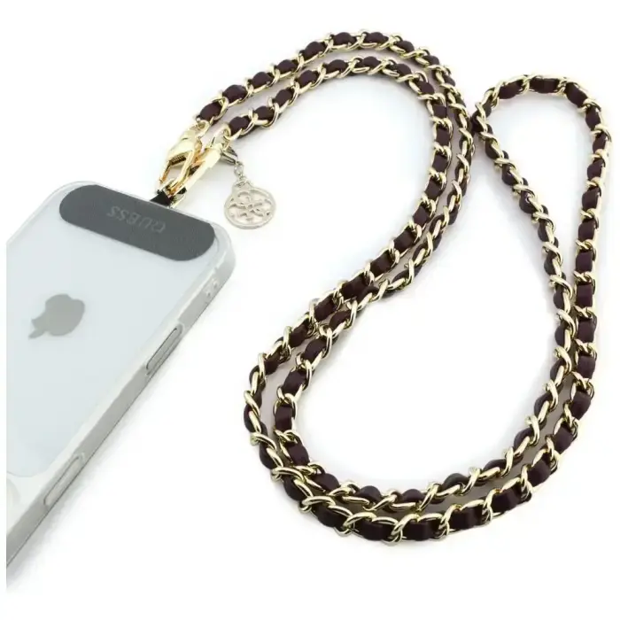 Universal strap Guess Universal CBDY   Saffiano Chain 4G Charm burgundy
