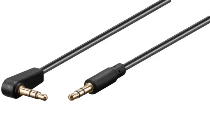 PremiumCord cable Jack 3,5 mm - 3,5 mm connector 90° M/M/ 1m/ black