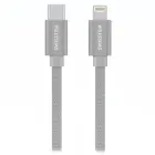 Swissten Data Cabletextile usb-c / lightning 2,0 m silver — Photo 1
