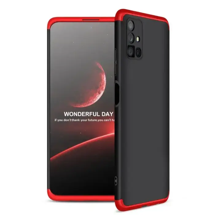 GKK 360 Protection pilna korpusa aizsargvāciņš priekšai un aizmugurei Samsung Galaxy M51 Black/Red