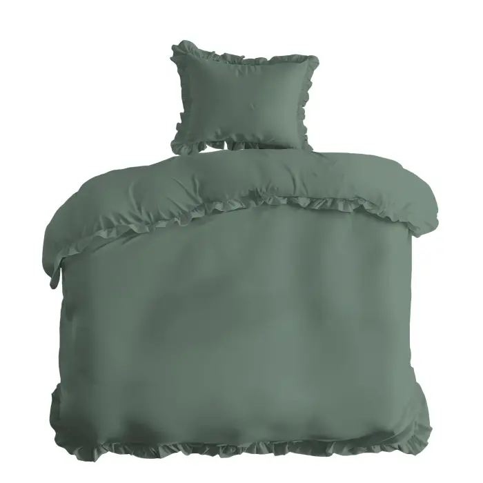 Bedding set 140x200 cm mint solid with ruffle Pure 23