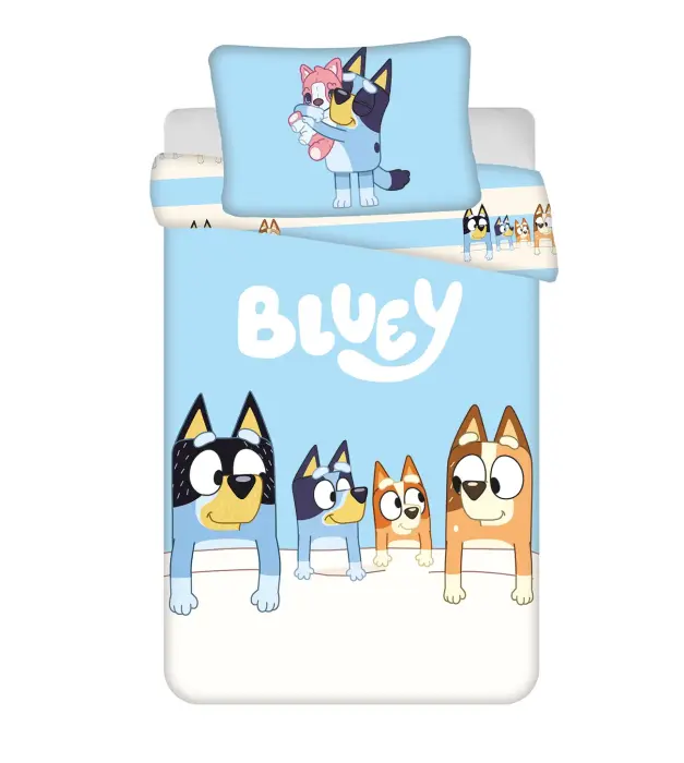 Bluey Dogs kokvilnas gultas veļas komplekts 100x135 cm JF24