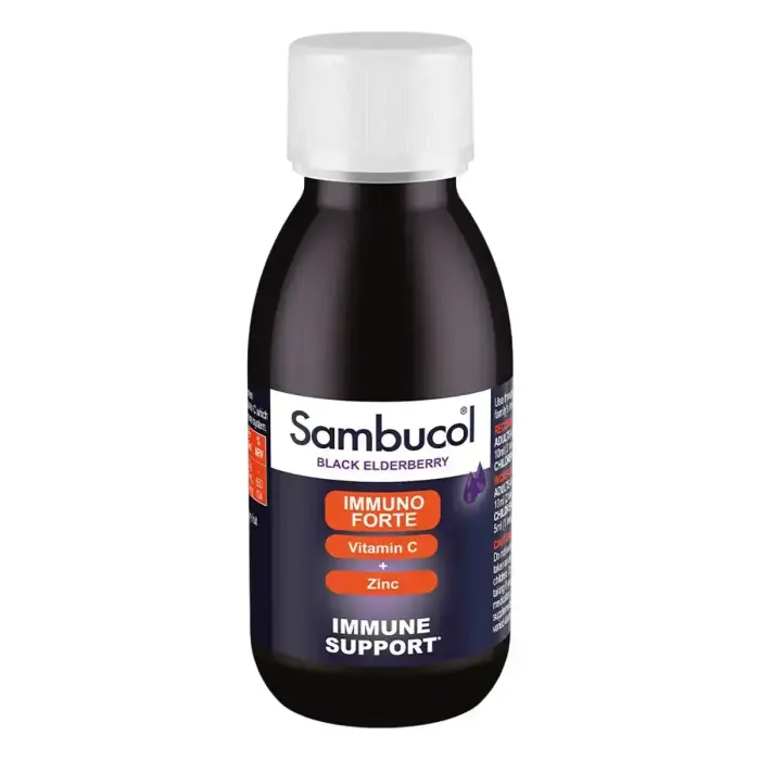 Sambucol, Immuno Forte, Black Eldeberry, Vitamin C & Zinc, Support The Immune System, Syrup, 120 ml