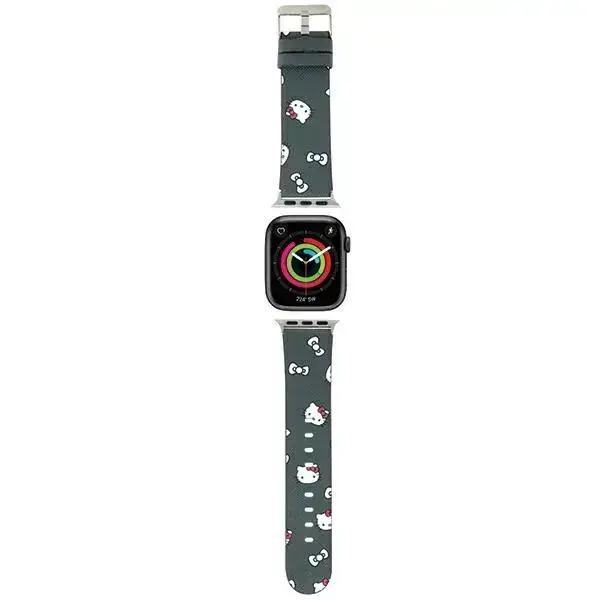 Ремешок Hello Kitty HKAWMPSAPSK для Apple Watch 38/40/41mm, черный, с рисунком Heads & Bows