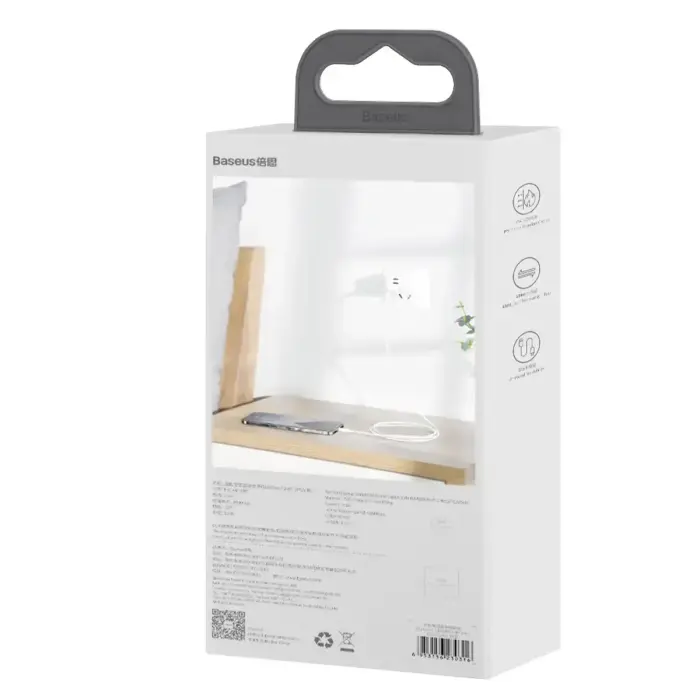 Baseus Simple Wisdom data transfer and charging cable | USB-A to Lightning | 12W | 1.5m | white | 2-pack Photo