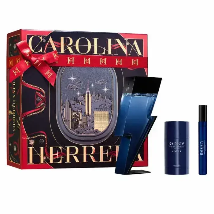 Carolina Herrera Bad Boy Cobalt Eau De Parfum Spray 100ml Set 3 Pieces