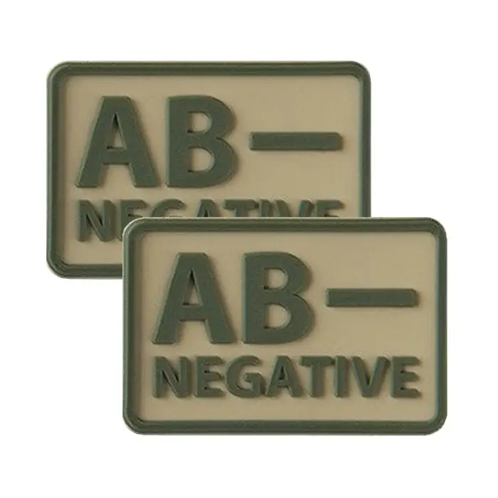 Helikon PVC Patch – Blood Type AB- NEG – Khaki – 2 pcs