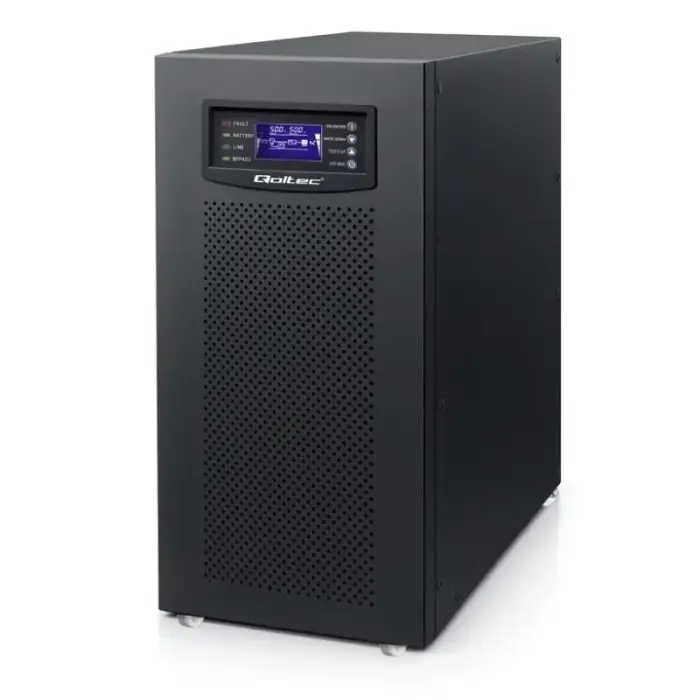 Qoltec Three-phase Uninterruptible Power Supply (UPS) | 10kVA | LCD | EPO | USB | SNMP | Online | High frequency
