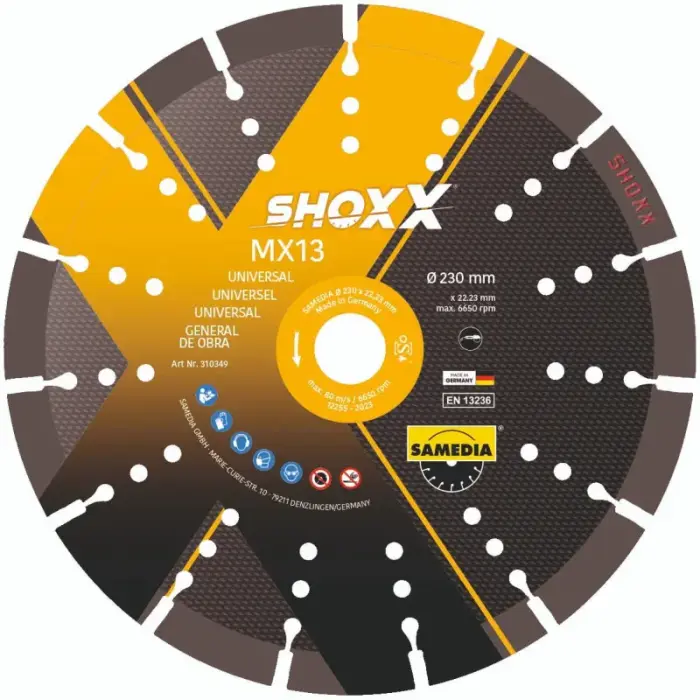 dimanta disks Samedia MX13 uniwersalna 125 mm x 22,23 mm x 2,4 mm x 13 mm