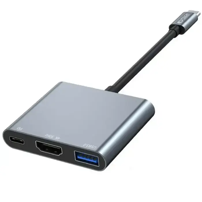 Tech-Protect V1 USB-C Multiport Adapter – USB 3.0, HDMI, USB-C – Black