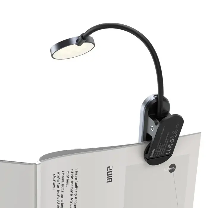 Baseus mini LED lugemislamp klambriga, hall Photo