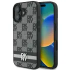 DKNY Checkered Pattern & Printed Stripes Hard Case for iPhone 16 — Photo 1