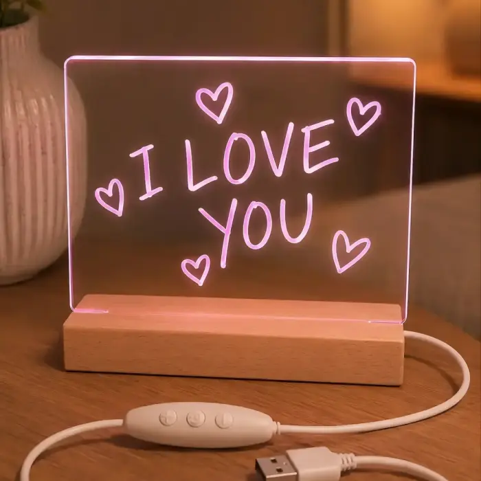 Forever Light Puidust akrüülist LED öölamp FNL-18 markeriga