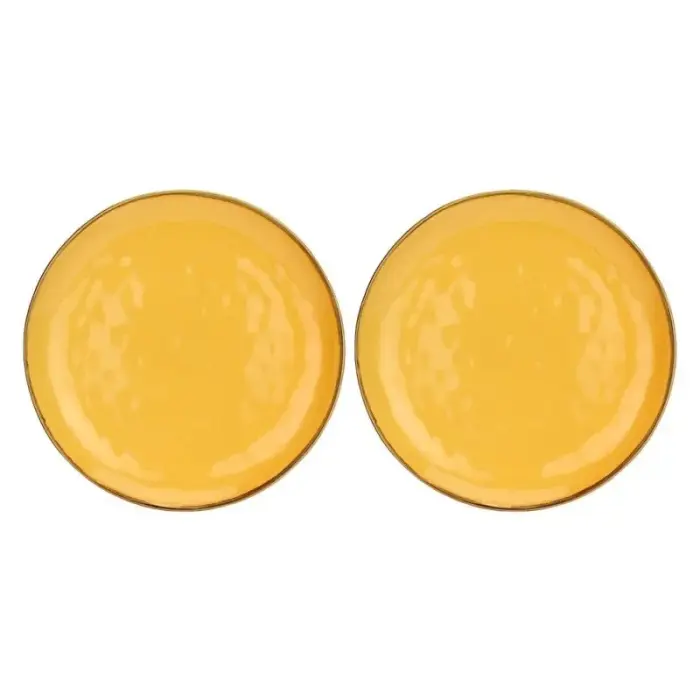 Set of 2 Concerto Ocra Round Platters - Yellow, 32 cm