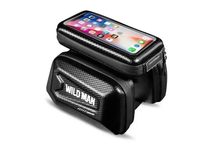 WILDMAN dviračio rėmo krepšys su užtrauktuku 1.2L (4"-7") E6S juodas