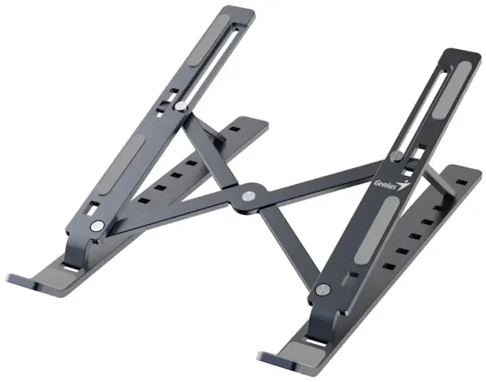 GENIUS G-Stand M250 portable stand for notebook, tablet and mobile, aluminium, 7 positions, foldable, iron grey