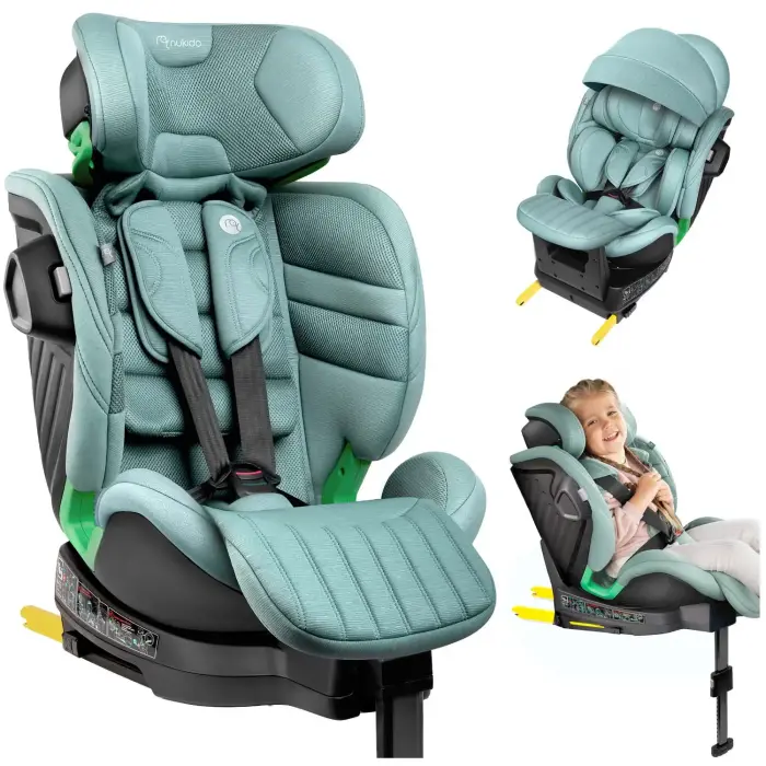 Fotelik samochodowy obrotowy z nogą Nukido Shelly 0-12 lat I-Size ISOFIX