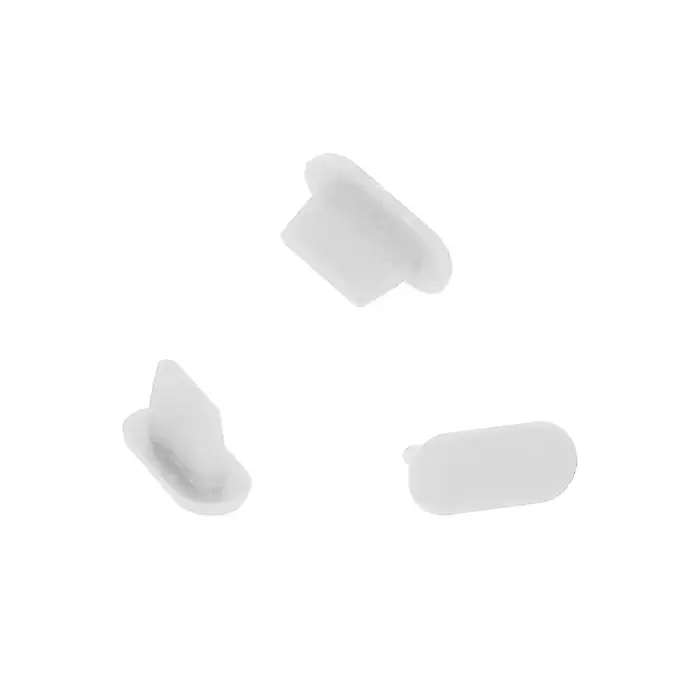 Silicone anti-dust plug for Lightning, white - 10 pieces