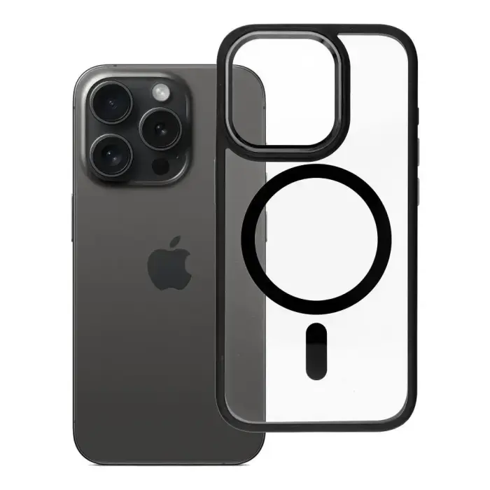 ROAR Mag Bumper vāks iPhone 15 Pro, saderīgs ar MagSafe, melns