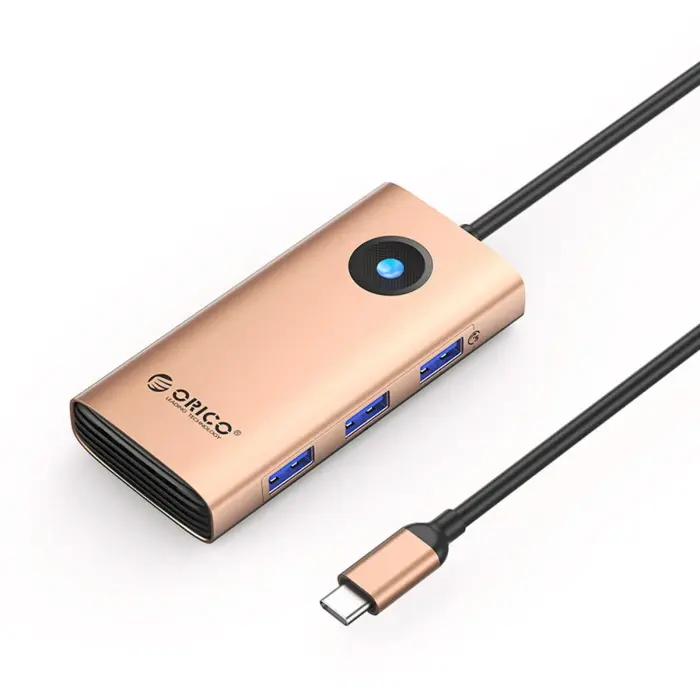 6-in-1 USB-C Docking Station - USB-A USB-C HDMI RJ45 PD 100W 4K 30Hz - Rose Gold