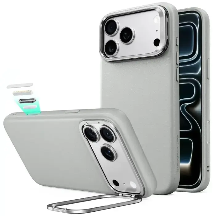 ESR LEATHER KICKSTAND MAGSAFE IPHONE 17 PRO / 18 PRO GREY