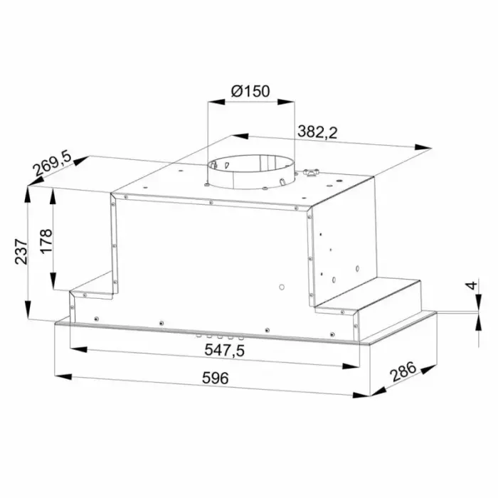 Built-in hood, under-cabinet insert MAAN Tytan 3 60 black