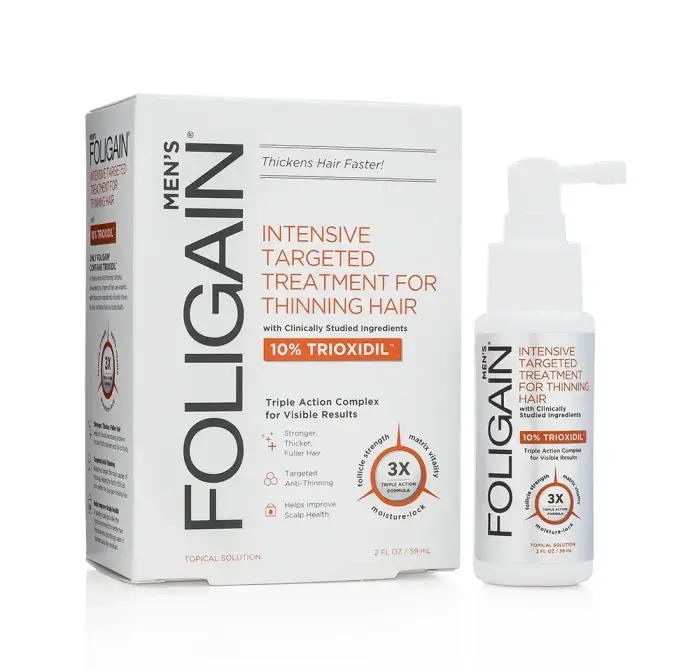 Foligain Triple Action Treatment hõrenevatele juustele meestele 10% Trioxidil®-iga (59ml)