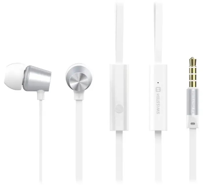 Swissten Headphones Earbuds Dynamic Ys500 Stříbrno/white